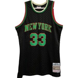 Mitchell & Ness Ewing #33 New York Knicks Jersey XXL Black Green Rare 91-92